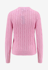 Polo Ralph Lauren Cable Knit Logo Sweater Pink 211971869010_CARMELPINK_48136870