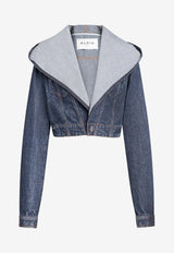 Alaïa Cropped Denim Jacket Blue AA9V0306D014CA24_DOCK BLUE_48013850