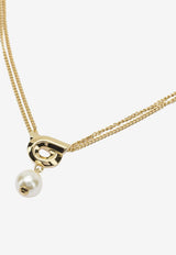 Ferragamo Gancini Pearl Pendant Necklace Gold 0776607_00b1bd38-2ddb-4d43-8618-61e556370df6