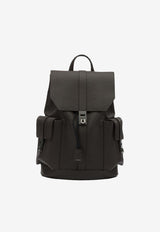 Ferragamo Hammered Leather Utility Backpack Dark Brown 0784955_ee6537d1-53fc-43af-8ddc-f0fffbc4a655