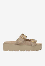Ecru Suede Sandals