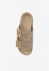 Ecru Suede Sandals