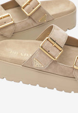 Ecru Suede Sandals