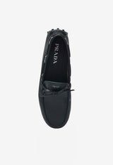 Lace-Up Leather Loafers