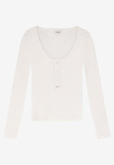 Chloé Ribbed Knit Long-Sleeved Top White CH26SJH29185107_Iconic Milk_41114692