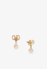 Valentino VLogo Pearl Drop Earrings Gold 8W2J0E36UXM0O3_ORO 18/CREAM_42176808