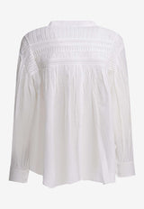 Isabel Marant Etoile Plalia Gathered Blouse White 25PHT0002FCB3J04E20WH_7c73b4ad-f3ec-4d73-a2b6-e63d9ab819c1