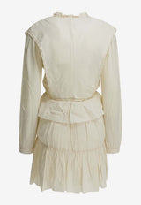 Isabel Marant Etoile Damya V-neck Mini Dress Beige 26PRO0974FAD1J11E23EC_30af7cfe-2ad5-4696-b194-d313d6c55626