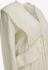 Isabel Marant Etoile Damya V-neck Mini Dress Beige 26PRO0974FAD1J11E23EC_30af7cfe-2ad5-4696-b194-d313d6c55626