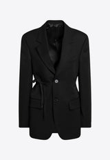 Side-Tie Single-Breasted Blazer