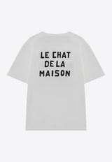 Crewneck T-shirt with Le Chat De La Maison-Print