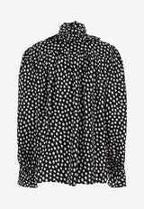Chloé Polka Dots Silk Buttoned Shirt Black CH26SHT70300915_Black - Beige 1_41114746