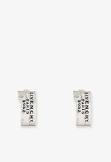 Givenchy Logo Tape Hoop Earrings Silver BF1165F003723_ANTIC SILVERY_40017460