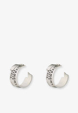 Givenchy Logo Tape Hoop Earrings Silver BF1165F003723_ANTIC SILVERY_40017460
