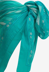Iris-Print Tie-Up Cover-Up