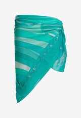 Iris-Print Tie-Up Cover-Up