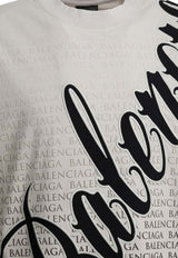 Balenciaga Big B Printed T-shirt  White 764235TTVN99081_7d707347-1f37-4737-a5ff-2538042f96df