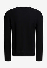 Wool Sweater with Inlaid-V