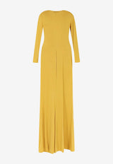 Elisabetta Franchi Belted Draped Maxi Dress Yellow ABR2961E2EV4_Sun_41973254