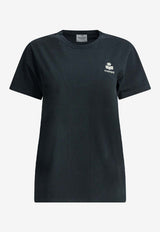 Isabel Marant Etoile Aby Logo Crewneck T-shirt Blue 23PTS0070FAA1N98EMIEC_7e8adb5f-335f-4b46-b7e7-943c1ef9653a