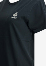 Isabel Marant Etoile Aby Logo Crewneck T-shirt Blue 23PTS0070FAA1N98EMIEC_7e8adb5f-335f-4b46-b7e7-943c1ef9653a