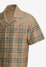 Burberry Faded Check Short-Sleeved Shirt Beige 8119159_1f712d44-a881-42bc-81ef-43621310a529