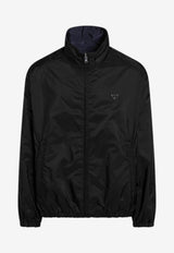 Reversible Zip-Up Jacket with Triangle-Logo