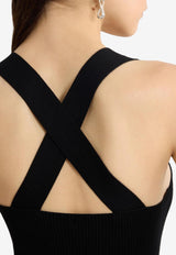 Faille Ruffle-Hem Midi Dress