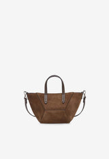 Brunello Cucinelli Mini Bc Duo Suede Tote Bag  Brown MBDLD2675C8769_PEAT_40000236