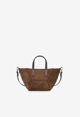 Brunello Cucinelli Mini Bc Duo Suede Tote Bag  Brown MBDLD2675C8769_PEAT_40000236