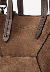 Brunello Cucinelli Mini Bc Duo Suede Tote Bag  Brown MBDLD2675C8769_PEAT_40000236