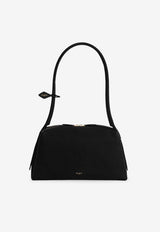 Alaïa Le Bouledogue Nubuck Leather Shoulder Bag Black AA1L2019CA214999_Black_48136939