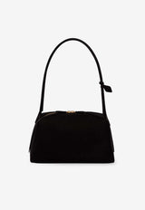 Alaïa Le Bouledogue Nubuck Leather Shoulder Bag Black AA1L2019CA214999_Black_48136939