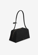 Alaïa Le Bouledogue Nubuck Leather Shoulder Bag Black AA1L2019CA214999_Black_48136939