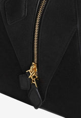 Alaïa Le Bouledogue Nubuck Leather Shoulder Bag Black AA1L2019CA214999_Black_48136939