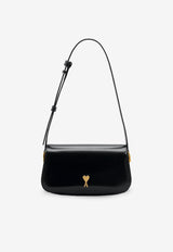 AMI PARIS Paris Paris Glazed Leather Shoulder Bag Black ULL719AL0139001_Black_48013821