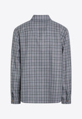 Zip-Up Checked Flannel Shirt