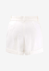 Elisabetta Franchi Turn-Up Mini Shorts Ivory SH00961E2360_Ivory_41973154