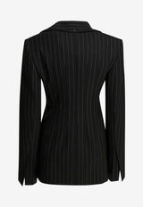 Single-Breasted Striped Blazer