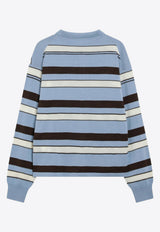Striped Long-Sleeved Polo T-shirt