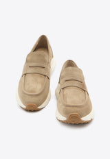 Suede Sneakers with Penny-Strap