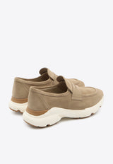 Suede Sneakers with Penny-Strap