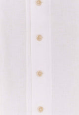Brunello Cucinelli Logo Embroidered Buttoned Shirt White MM6840618C001_White_40000176
