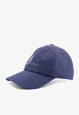 Brunello Cucinelli Logo Embroidered Denim Baseball Cap Denim MH2489850COX54_DENIM PERLA_40000218