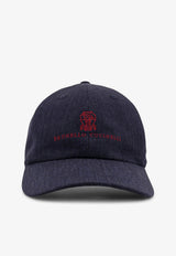 Brunello Cucinelli Logo Embroidered Baseball Cap Navy MH2489850CWW57_NAVY ROSSO_40000251