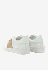 Rockstud Leather Low-Top Sneakers