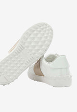 Rockstud Leather Low-Top Sneakers