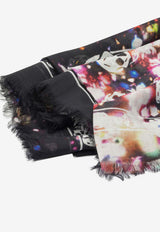 Confetti Skull Silk-Blend Scarf