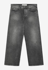 Washed Straight-Leg Jeans