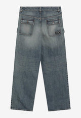 Washed Straight-Leg Jeans